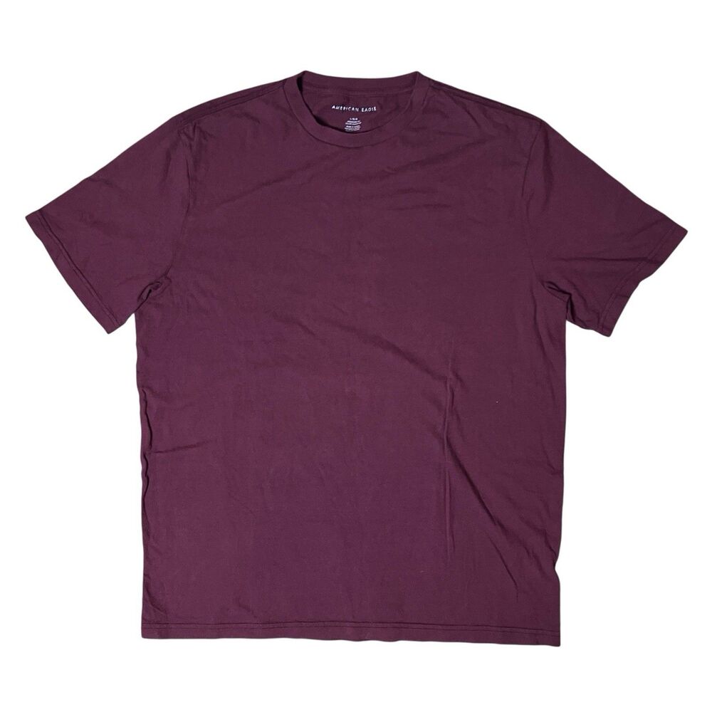 American Eagle T-Shirt Mens Large Burgundy Cotton Crewneck Minimalistโ Casual